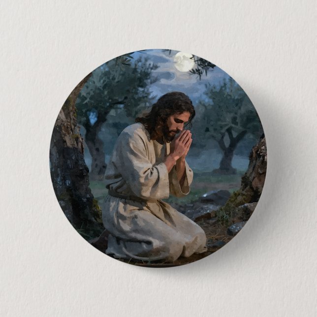 Jesus betet im Garten Button (Vorderseite)