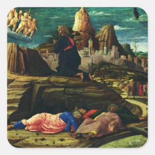 Jesus betet im Garten Gethsemane Quadratischer Aufkleber