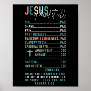 Jesus bezahlte alles empfangen Christlich katholis Poster