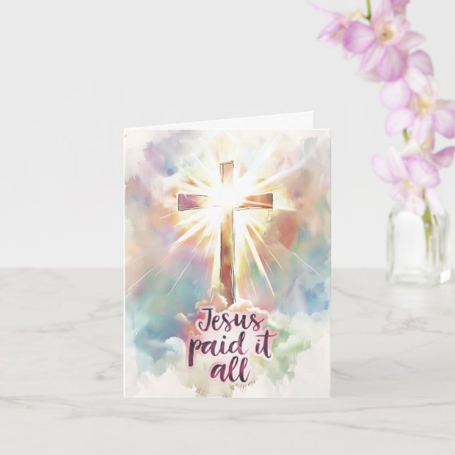 Jesus bezahlte es alles Christliche Hymne Ostern Karte (Orchidee)