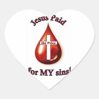 Jesus bezahlte für meine Sünden Herzsticker Herz-Aufkleber