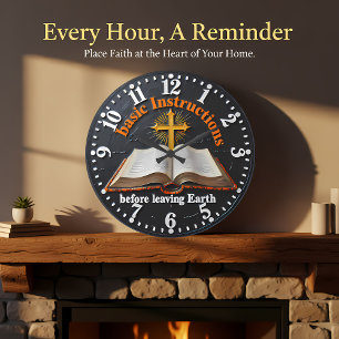 Jesus Bibel Grundlegende Anweisungen Große Wanduhr
