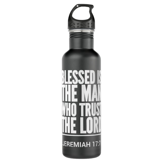 Jesus Bible Scripture Verse Christlich Jeremiah 17 Edelstahlflasche (Vorderseite)
