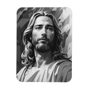 Jesus Black and White Magnet