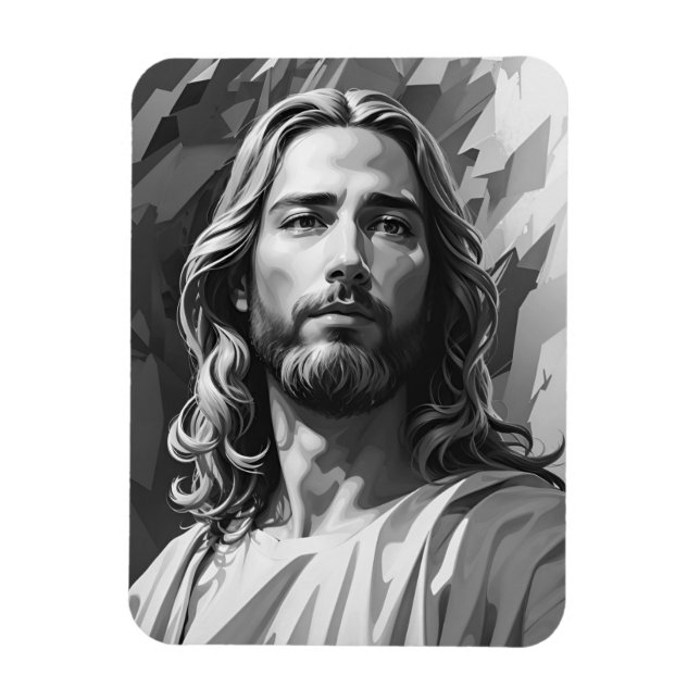 Jesus Black and White Magnet (Vertikal)