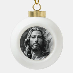 Jesus Black and White Ornament