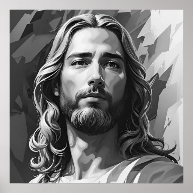 Jesus Black and White Poster (Vorne)
