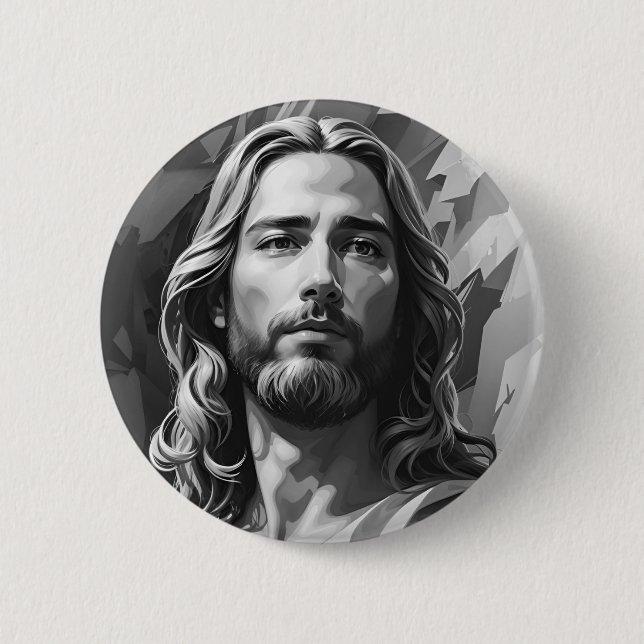 Jesus Black und White Button (Vorderseite)