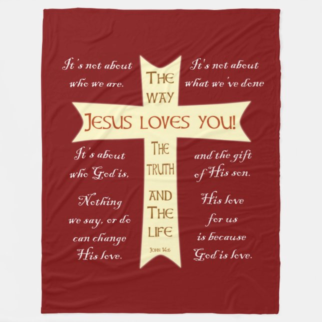 Jesus Blanket - Rote Fleece (Vorderseite)