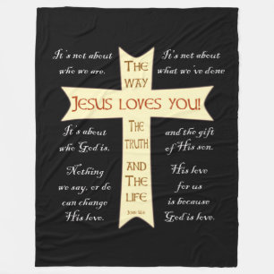 Jesus Blanket - Schwarz Fleecedecke