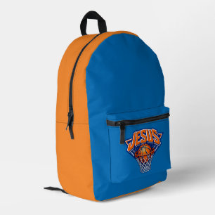 JESUS - Blau und Orange Bedruckter Rucksack