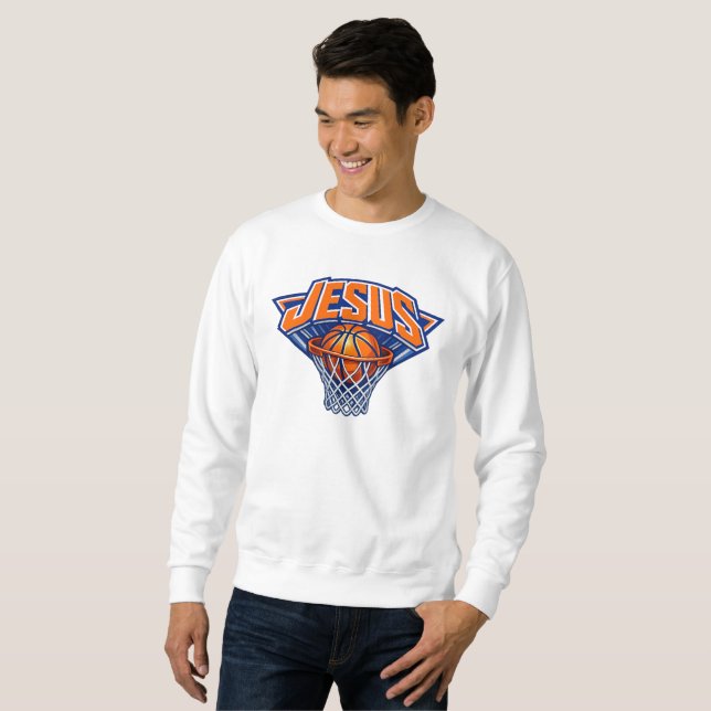 JESUS - Blau und Orange Sweatshirt (Vorne ganz)
