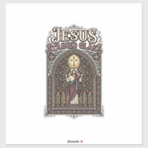 Jesus Bleiglas Jesus Bleiglas Kathedrale Aufkleber