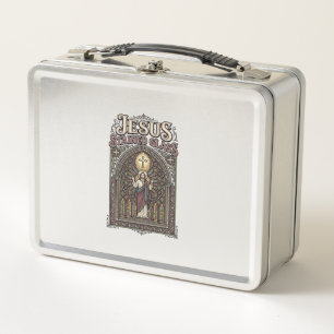 Jesus Bleiglas Jesus Bleiglas Kathedrale Metall Brotdose
