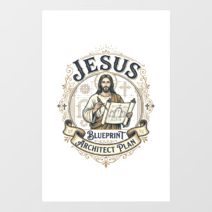 Jesus Blueprint Architekt Plan Jesus Blueprint Arc Fensteraufkleber