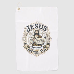 Jesus Blueprint Architekt Plan Jesus Blueprint Arc Golfhandtuch