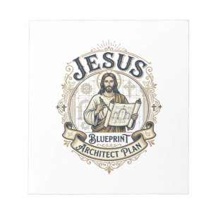 Jesus Blueprint Architekt Plan Jesus Blueprint Arc Notizblock