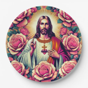 Jesus Blume Papier Teller! Pappteller