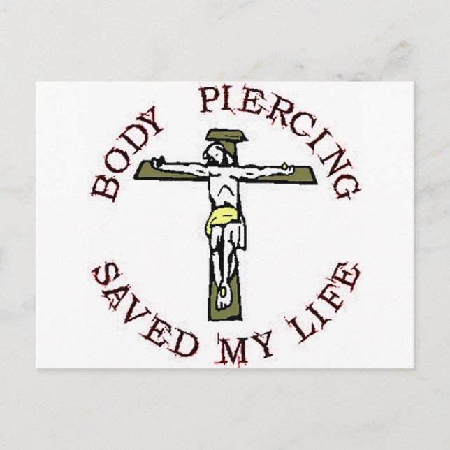 Jesus ‚Body Piercing‘ Postkarte (Vorderseite)
