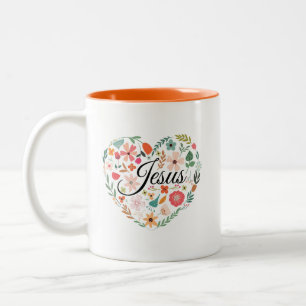 Jesus Boho Christlich Heart Motif Inspiration Zweifarbige Tasse