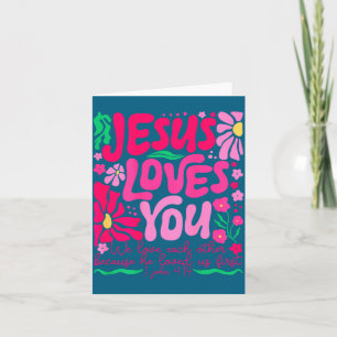 Jesus Boho Floral Religiöser Glaube Bibelvers Karte