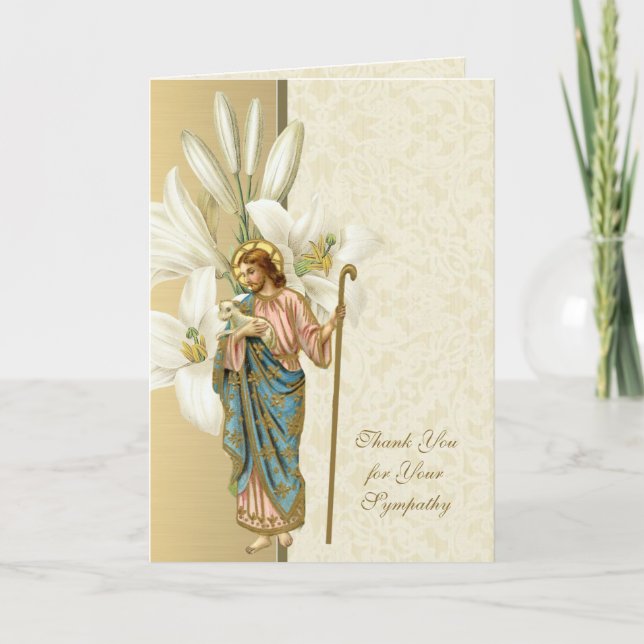 Jésus Bon Pasteur Condolence chrétienne Merci (Devant)