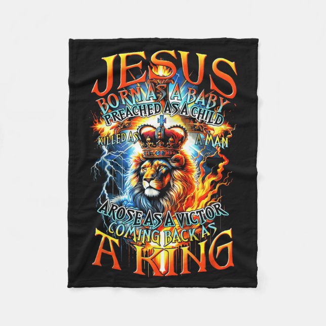 Jesus Born As A Baby, Preached As A Child, Killed  Fleecedecke (Vorderseite)