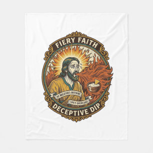Jesus brennender Mund super scharfe Party-Dip Humo Fleecedecke
