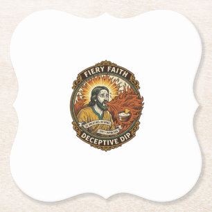 Jesus brennender Mund super scharfe Party-Dip Humo Untersetzer