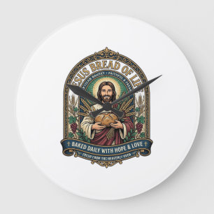 Jesus Brot des Lebens Jesus Brot Leben Bäckerei Ch Große Wanduhr
