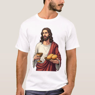 Jesus Brot Wein Vintage Gravur Tee 2