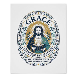 Jesus Buchclub Lesegemeinschaft Grafik T-Shirt Chr Poster