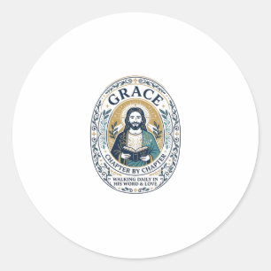 Jesus Buchclub-Lesegemeinschaft Grafik-T-Shirt Chr Runder Aufkleber