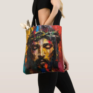 Jesus Buntes Moderne Kunst Tasche