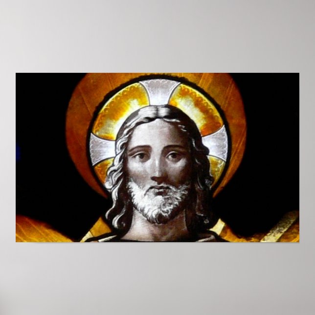 Jesus (Buntglas) /Poster Poster (Vorne)