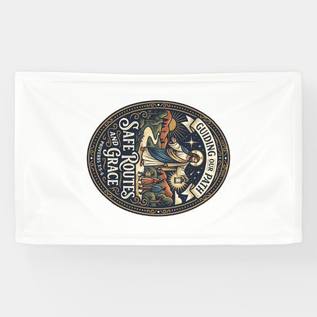 Jesus Busfahrer Transitmitarbeiter Shirt Glaube Ba Banner (Horizontal)