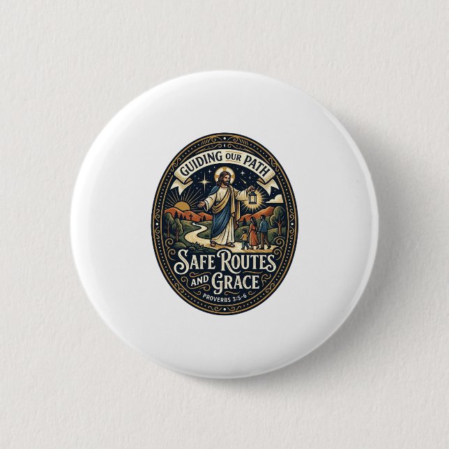 Jesus Busfahrer Transitmitarbeiter Shirt Glaube ba Button (Vorderseite)