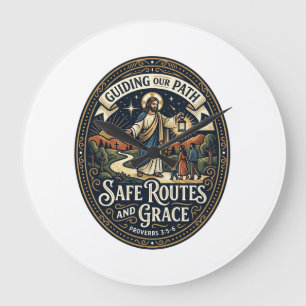 Jesus Busfahrer Transitmitarbeiter Shirt Glaube ba Große Wanduhr