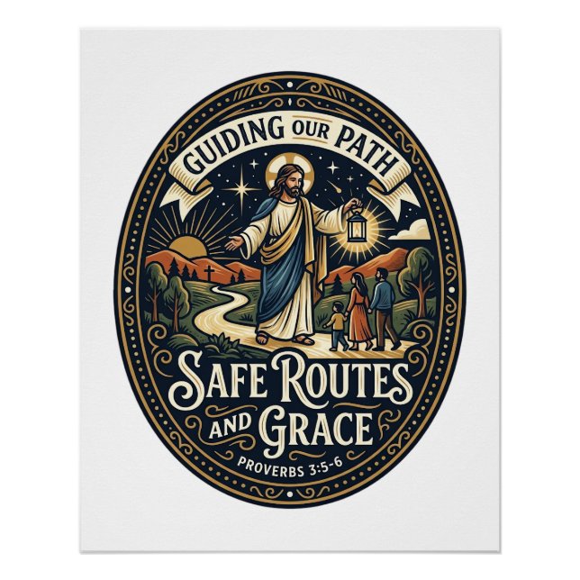 Jesus Busfahrer Transitmitarbeiter Shirt Glaube ba Poster (Vorderseite)