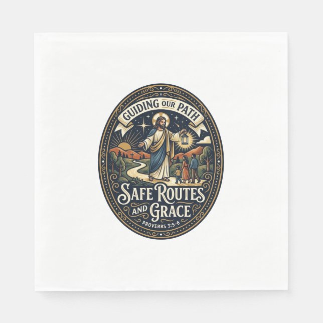 Jesus Busfahrer Transitmitarbeiter Shirt Glaube ba Serviette (Vorderseite)