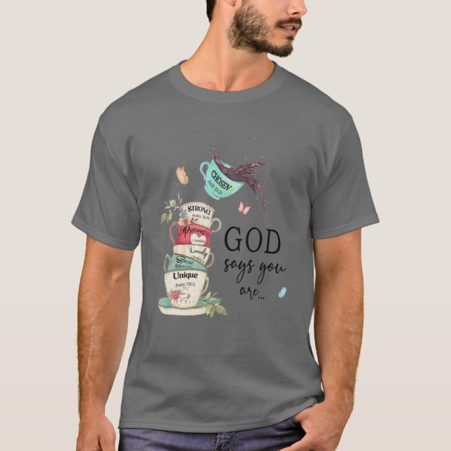 Jesus Butterfly Kaffeehaus Der Christliche Gott sa T-Shirt (Vorderseite)