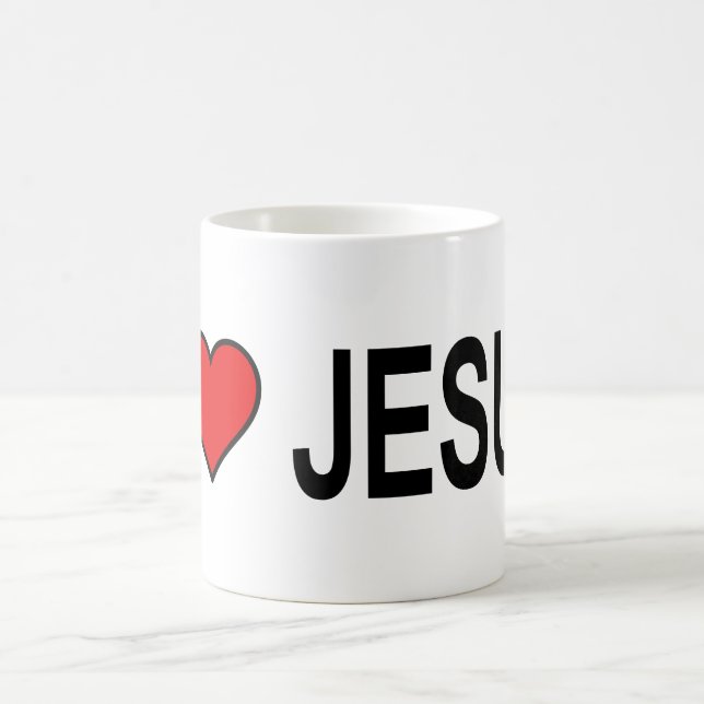 Jésus cadeaux J'aime Jésus sur 11oz mug (Centre)