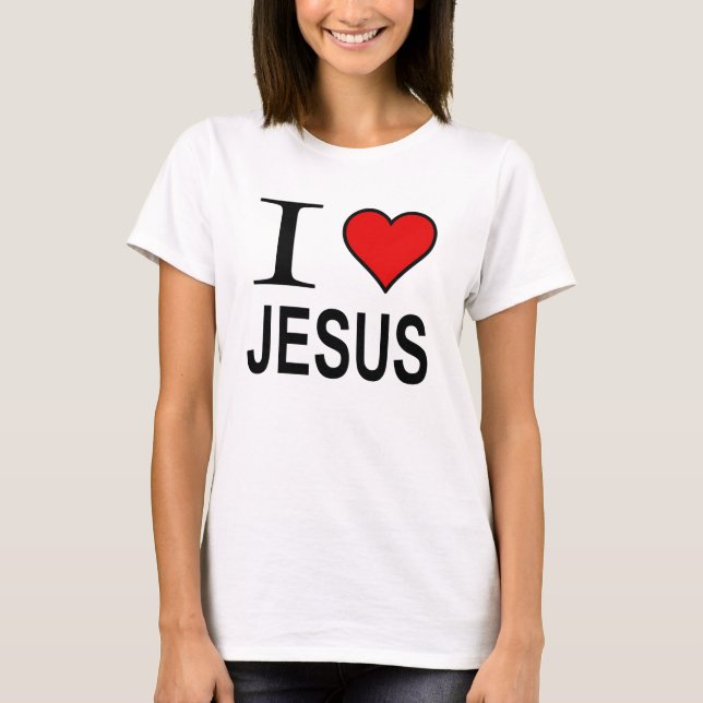 Jésus cadeaux J'aime le logo Jésus T-shirt Jésus (Devant)