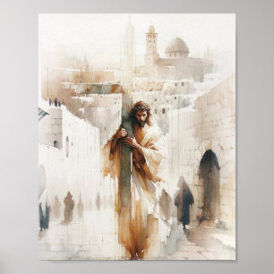 Jesus Calvary, Leidenschaft, Digitaldruck, Christl Poster