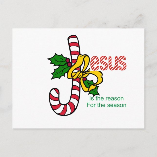 Jesus Candy Cane Postkarte (Vorderseite)
