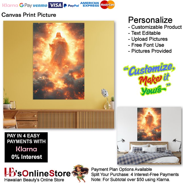 Jesus Canvas Print Picture 22 Leinwanddruck (Jesus Flaming Fire Biblical Canvas Print Picture 22.)