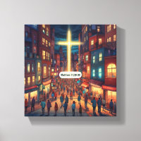 Jesus Cares - Premium Wrapped Canvas (Glanz)