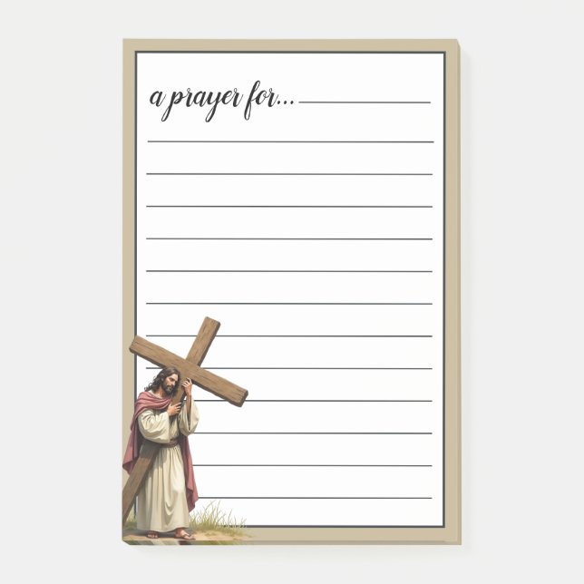 Jesus Carrying the Cross War Room Prayer Post-it Klebezettel (Vorderseite)