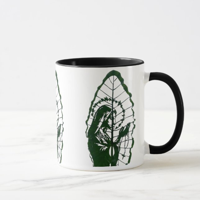 Jesus Carved On A Leaf Tasse (Rechts)