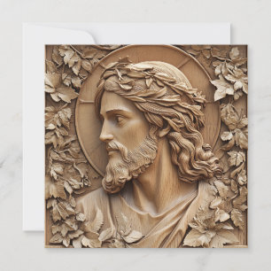 Jesus Carving Grußkarte